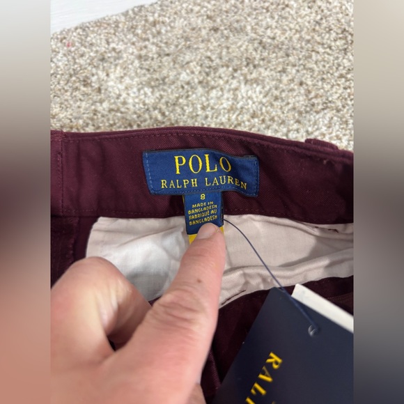 NEW! Polo Ralph Lauren Stretch Straight Fit Chino Pants boy’s Red Maroon Size 8 - Picture 5 of 10